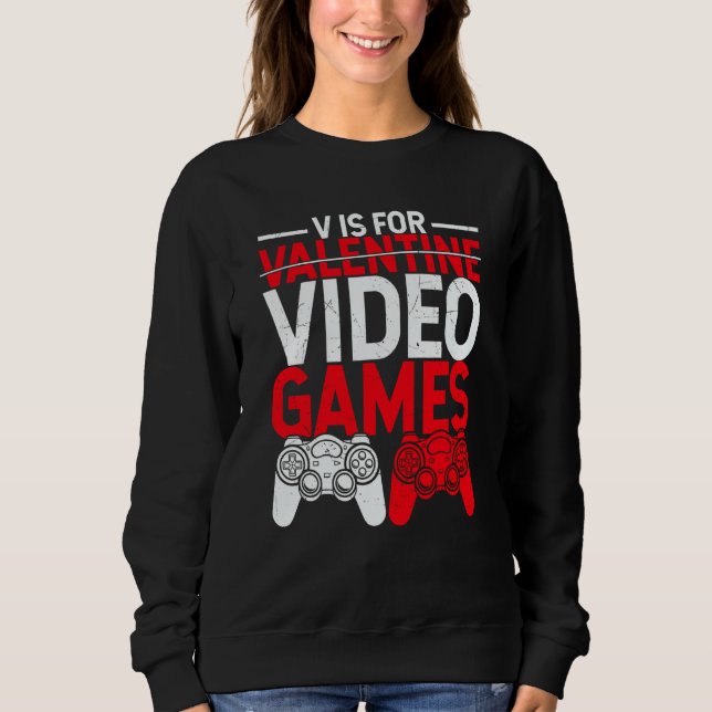Camiseta V Is For Valentine Video Games  Gamers Valentine's (Frente)