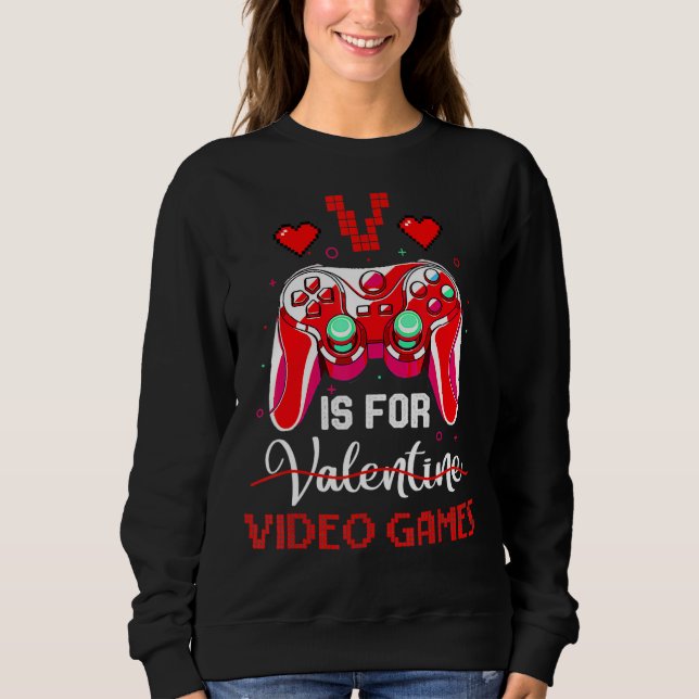 Camiseta V Is For Valentine Video Games Valentines Day Game (Frente)