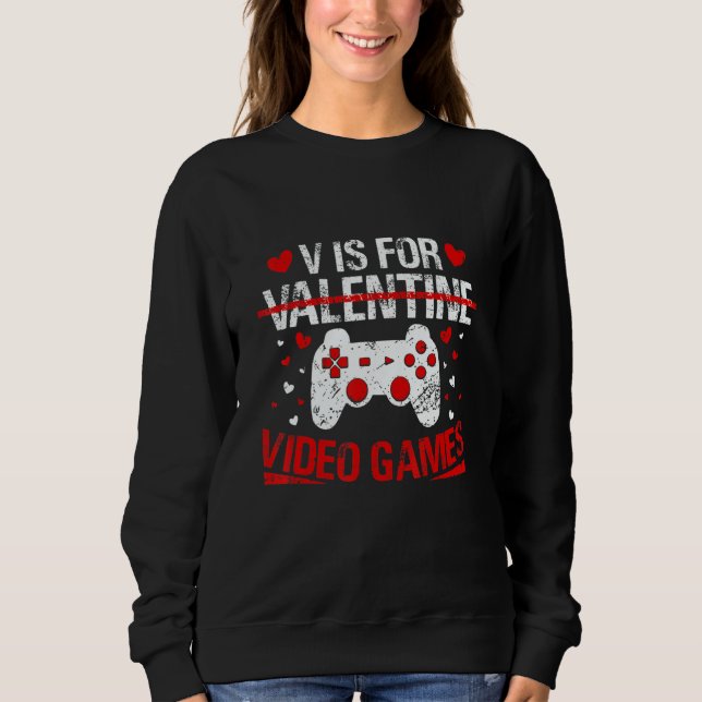 Camiseta V Is For Valentine Video Games Valentines Day Game (Frente)