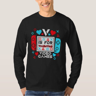 Camiseta V Is For Video Games Controller Game Valentines Da