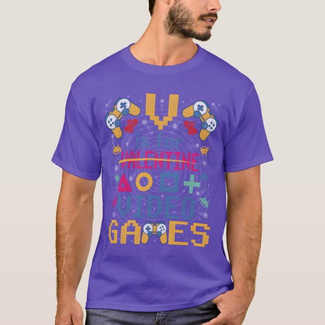 Camiseta V is for video games Funny Gamer girl friends (Frente)