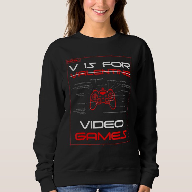 Camiseta V Is For Video Games Funny Valentines Day Controll (Frente)