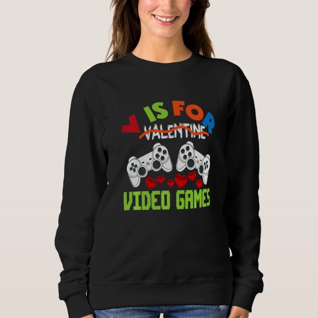 Camiseta V Is For Video Games Valentines Day Gamer Boy Men  (Frente)