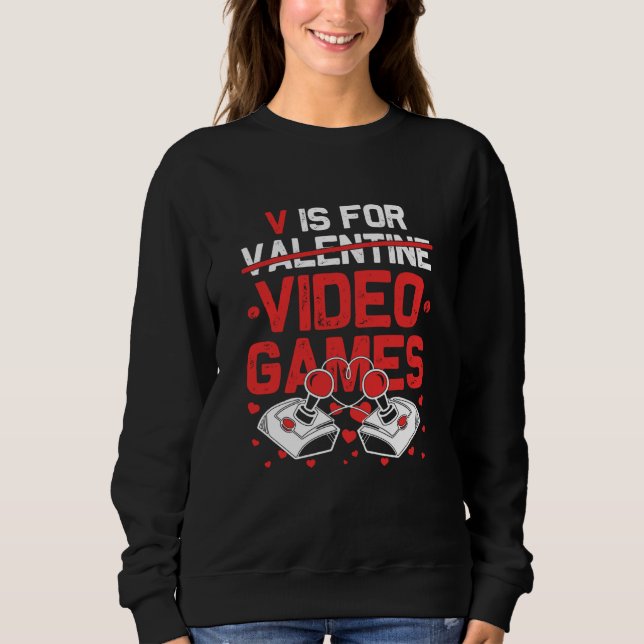 Camiseta V Is For Video Games Valentines Day Gamer Teen Men (Frente)