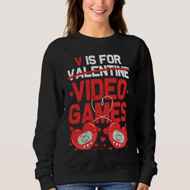 Camiseta V Is For Video Games Valentines Day  Gamer Teen Wo (Frente)