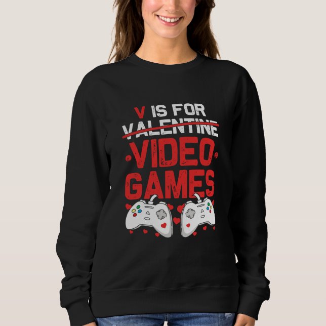 Camiseta V is for Video Games Valentines Day Gamer Teenager (Frente)