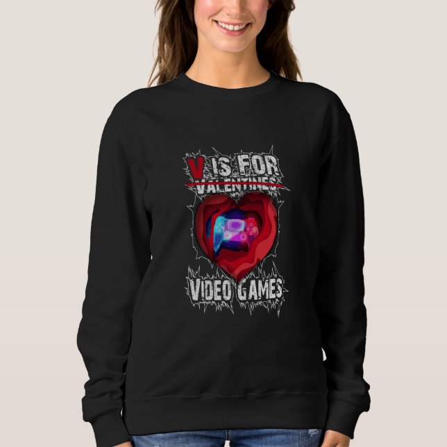 Camiseta V Is For Video Games Valentines Day Saying For (Frente)