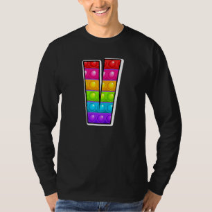 Camiseta V Letra Maiúscula x Alfabet Funny Poppin Ki