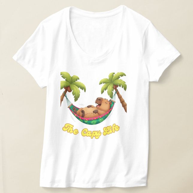 Camiseta V-Neck Capivara Relax | Camisa de Rede de (Postura )