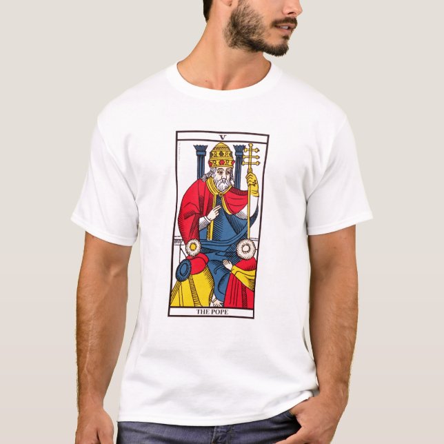 Camiseta V o papa, cartão de Tarot (Frente)