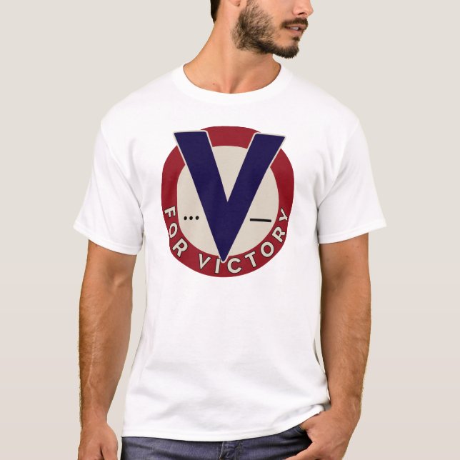 Camiseta V para a vitória! - WW2 (Frente)