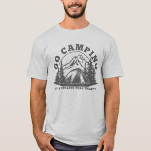 Camiseta Vá acampar mais barato do que a terapia.