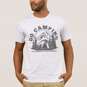 Camiseta Vá Acampar Mais Barato Que Terapia Citação Engraça