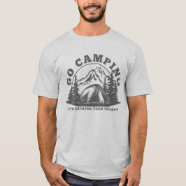 Camiseta Vá acampar mais barato que terapia citação engraça