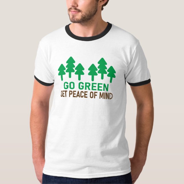 Camiseta Vá ao design de motivação verde com aspas. (Frente)