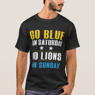Camiseta Vá Azul no Sábado Vá Leões no Domingo Camiseta-