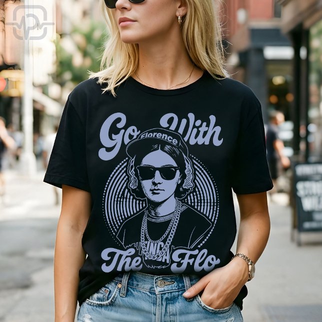 Camiseta Vá Com O Flo Florence Nightingale Hip Hop Retro (Go With The Flo Florence Nightingale Hip Hop Retro T-Shirt)