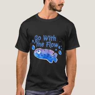 Camiseta Vá Com o Fluxo Arte em aquarela desenhada à mão