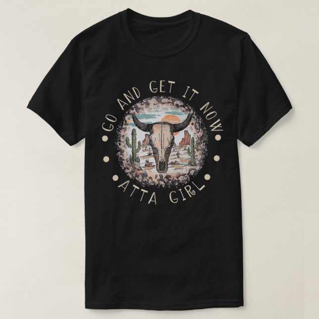 Camiseta Vá E Pegue Agora Na Menina Clássica Rodeo Cactus T (Frente do Design)