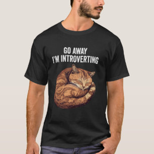 Camiseta Vá Embora Estou Introvertendo Gato Engraçado Intro