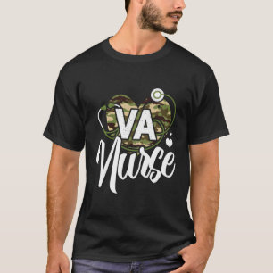 Camiseta Va Enfermeira Camo Camouflage Stethoscope Ele