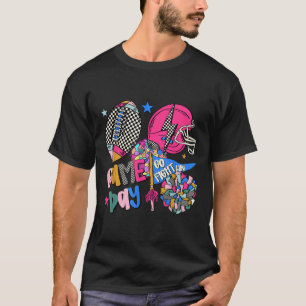 Camiseta Vá Lutar Vencer Touchdown Dia de Jogo de Futebol A