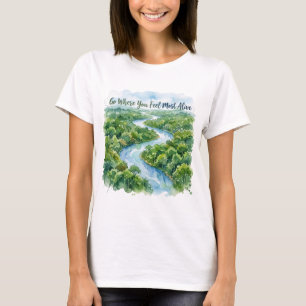 Camiseta Vá Onde Você Se Sente Mais Vivo Ilustração da Natu