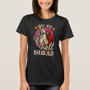 Camiseta Vá Para O Inferno O Unicorn Grim Reaper Halloween