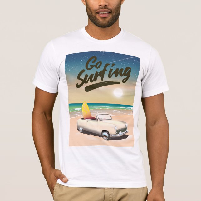 Camiseta Vá para o pôster de viagem de surfe! (Frente)
