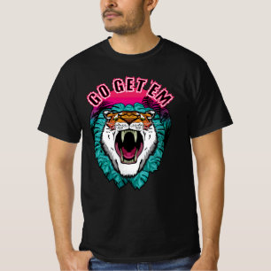 Camiseta Vá pegá-los - Design de Gráfico de Rosto Tiger