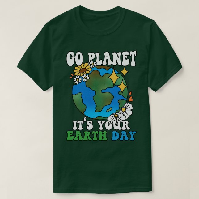 Camiseta Vá Planeta É O Seu Comboio Do Dia Da Terra (Frente do Design)