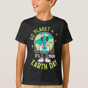 Camiseta Vá Planeta É Seu Dia da Terra Um Rapaz da Terra Ka