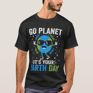 Camiseta Vá Planeta Seu Dia da Terra 2025 Professor Criança
