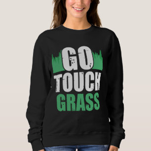 Camiseta Vá Tocar Grass Fora do Meme Engraçada Piada