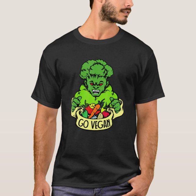 Camiseta Vá Vegano Brócolis Levantamento de Peso Ginásio Fo (Frente)