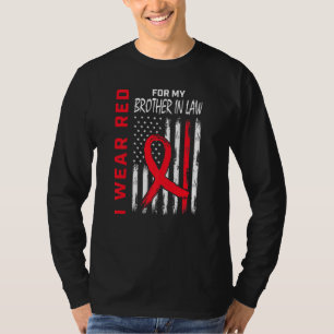 Camiseta Vá Vermelho Irmão Do Cunhado Doença Cardíaca Consc