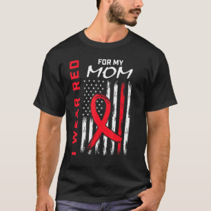 Camiseta Vá Vermelho Mãe Doença Cardíaca Bandeira Sensibili