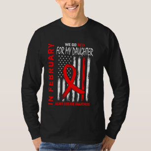 Camiseta Vá Vermelho Para a Consciência da Doença Cardíaca
