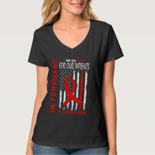 Camiseta Vá Vermelho Para a Conscientização sobre Doenças C