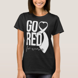 Camiseta Vá Vermelho Para o Mês da Saúde do Coração das Mul