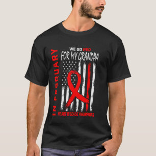 Camiseta Vá Vermelho Pelo Meu Avô Conscientização sobre Doe