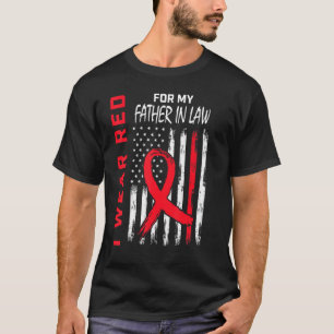 Camiseta Vá Vermelho Sogro Doença Cardíaca Conscientização