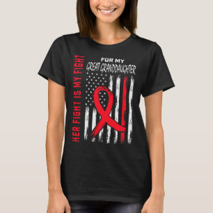 Camiseta Vá Vermelho Sua Luta Bisneta Doença Cardíaca