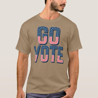 Camiseta Vá Votar Arte da Bandeira Patriótica Eleição Ameri