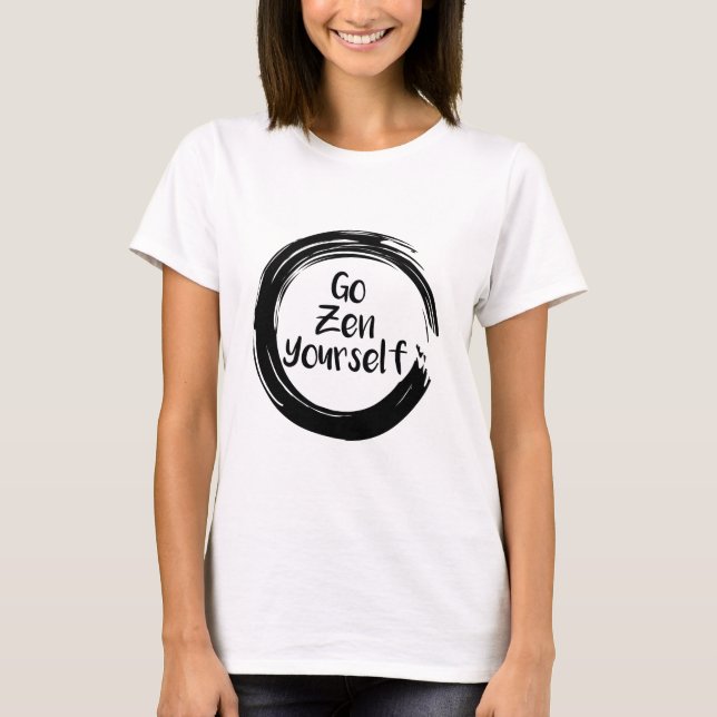 Camiseta Vá Zen Yoga Black Engraçado (Frente)
