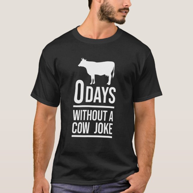 Camiseta Vaca 0 Dias Sem Uma Piada de Vaca (Frente)