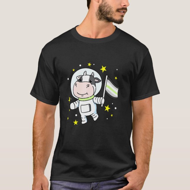 Camiseta Vaca Agênero No Espaço Orgulho Agênero (Frente)