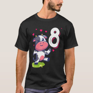 Camiseta Vaca Animal 8º Aniversário Menina Dia das Criança
