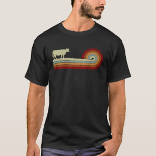 Camiseta Vaca Animal Homens Mulheres Estilo Retro Desgasta