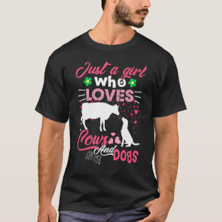 Camiseta Vaca Apenas Uma Garota Que Ama Vacas E Cães